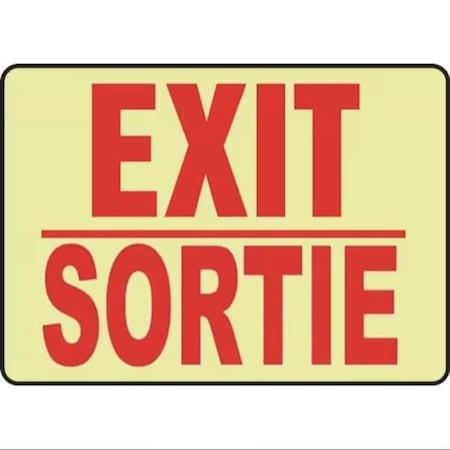 Accuform Exit Sign, Glow Plastic, 10 in W, 7 in H FBMADC500MGP